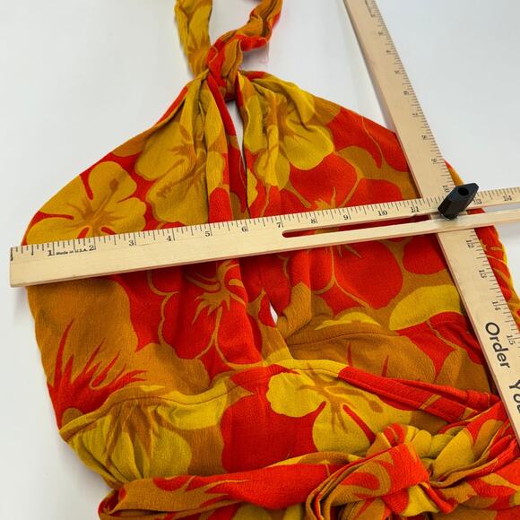 Faithful The Brand Dress Womens 8 Orange Odette Floral Print Mini - Picture 7 of 12